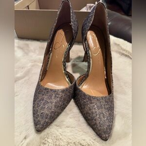 Elegant Jessica Simpson prizma Heels in navy and gold